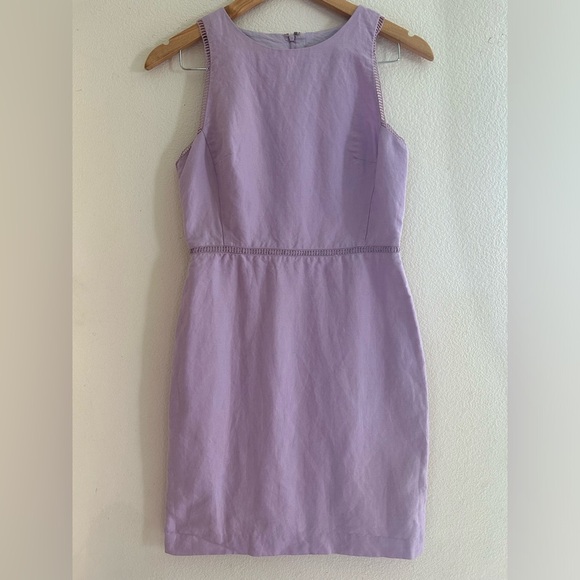 Loft | Linen Cotton Lavender Sheath Dress - Picture 1 of 10